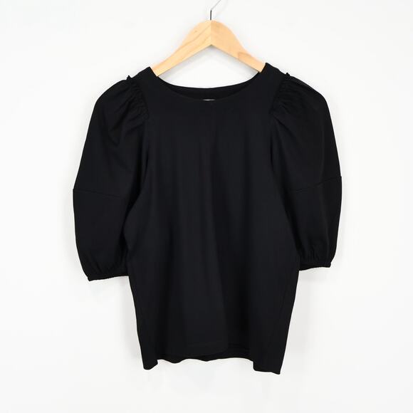 Madewell Puff Sleeve Tee Jet Black Size Small NWT - Picture 2 of 7